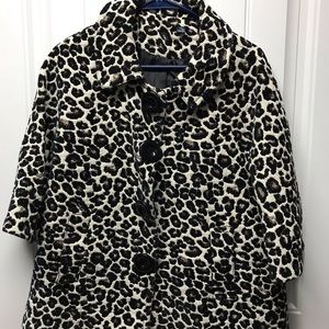 Leopard Thick button up over jacket mid sleeve